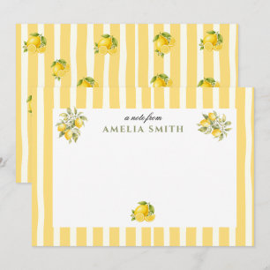 Personalized Lemon Italian theme Notecard