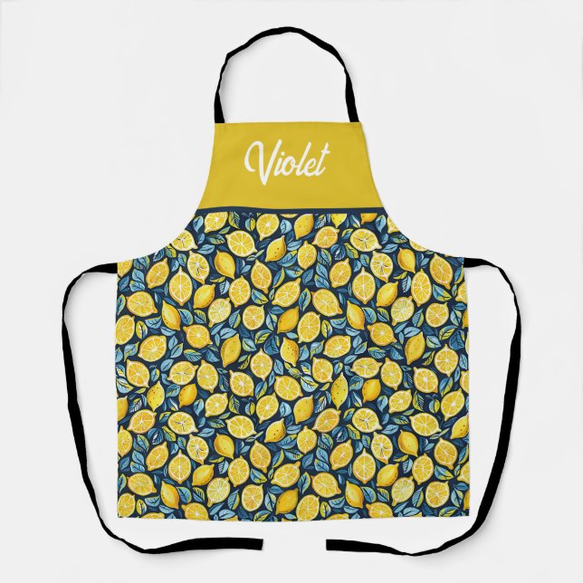 Personalized Lemon Kitchen Apron (Front)