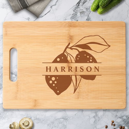 Personalized Lemon Kitchen Engraved Cutting Board