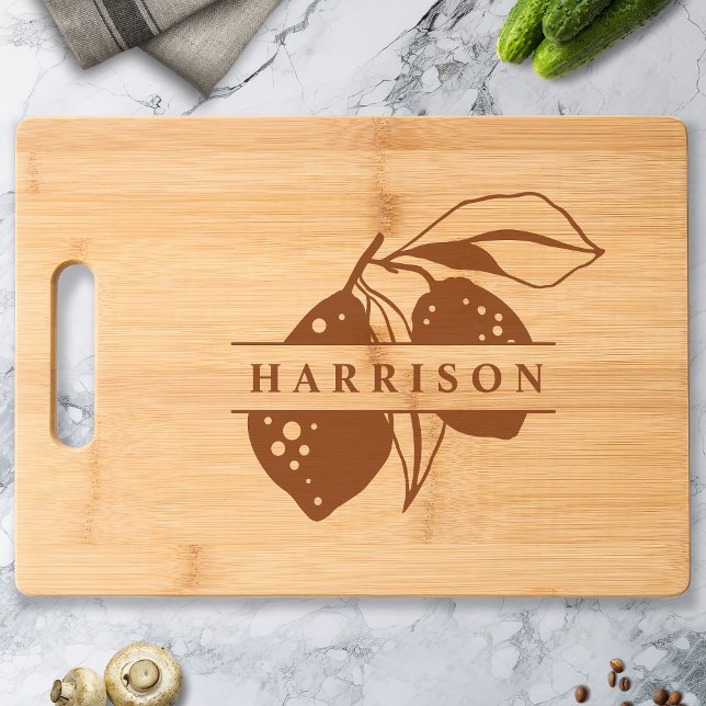 Personalized Lemon Kitchen Engraved Cutting Board (Creator Uploaded)