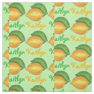 Personalized Lemon Lime Fruit Green Yellow Citrus Fabric