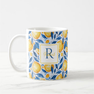 Personalized Lemon Mug with Name & Initial