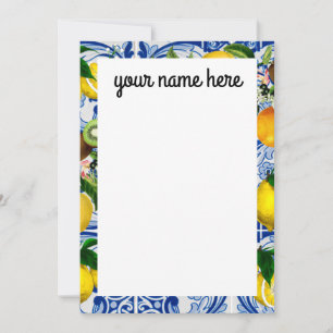 Personalized Lemon Notecards