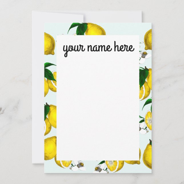 Personalized Lemon Notecards (Front)