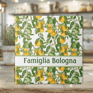 Personalized Lemon Pattern Ceramic Tile