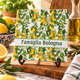 Personalized Lemon Pattern Ceramic Tile