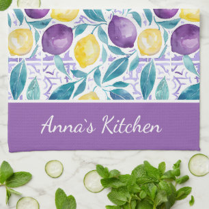 Personalized Lemon Pattern Kitchen Towel