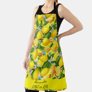 Personalized Lemon & Pills Pharmacy Kitchen Apron