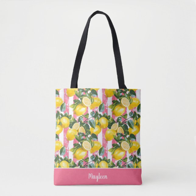 Personalized Lemon Tote Bag (Front)