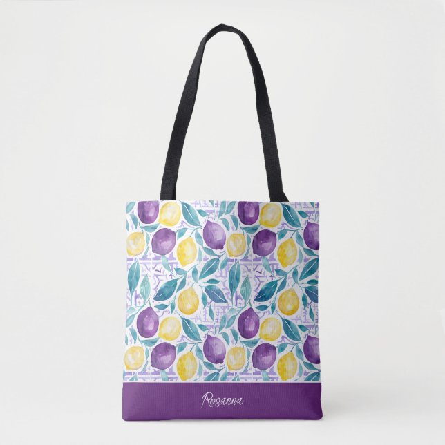 Personalized Lemon Tote Bag (Front)