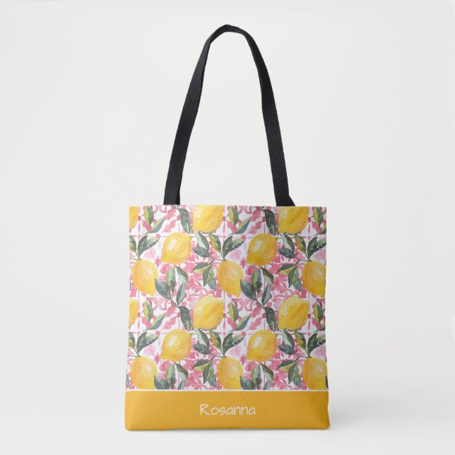 Personalized Lemon Tote Bag (Front)