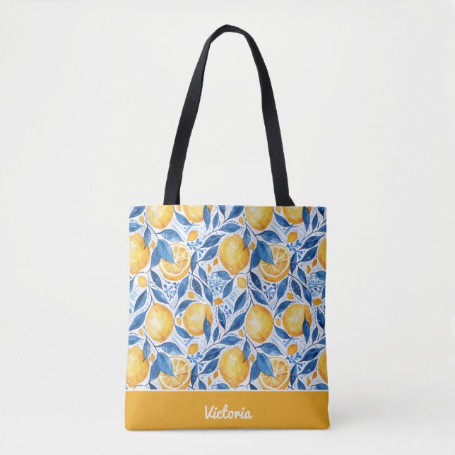 Personalized Lemon Tote Bag (Front)