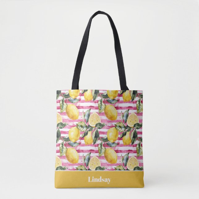 Personalized Lemon Tote Bag (Front)