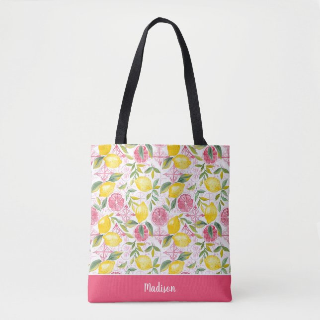 Personalized Lemon Tote Bag (Front)