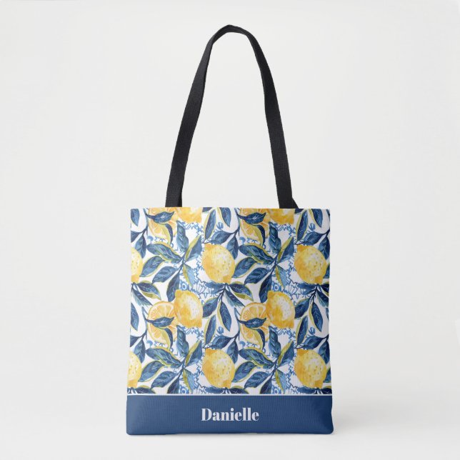 Personalized Lemon Tote Bag (Front)