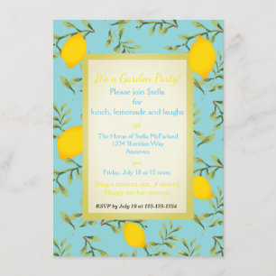 Personalized Lemon Tree Garden Party Invitations