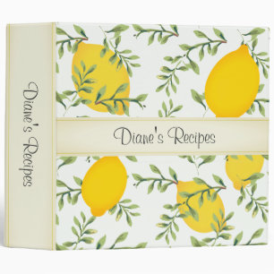 Personalized Lemon Tree Recipe 2 Inch Binder