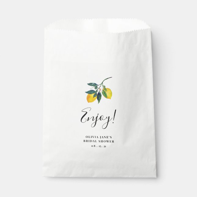 Personalized Lemon Tropical Favor Bag (Front)