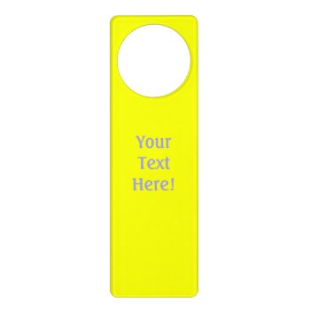 Personalized Lemon Yellow Color Customize This! Door Hanger by AmericanStyle at Zazzle