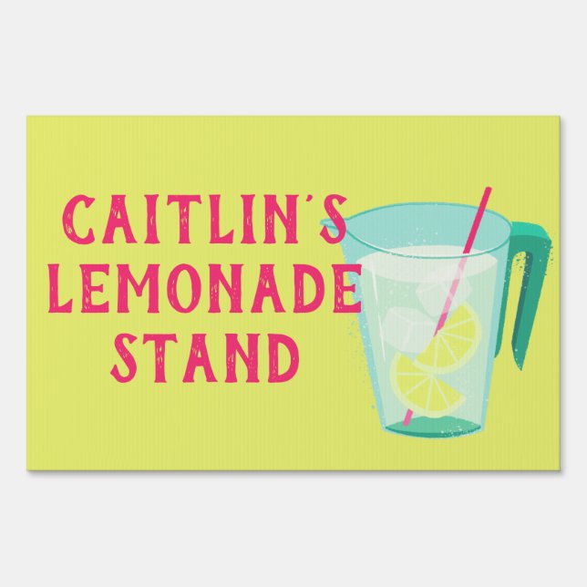 Personalized Lemonade Stand Lawn Sign (Front)