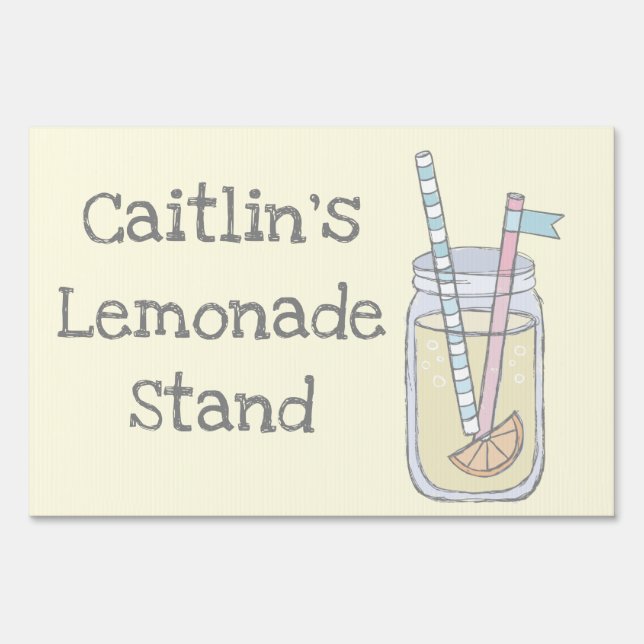 Personalized Lemonade Stand Lawn Sign (Front)