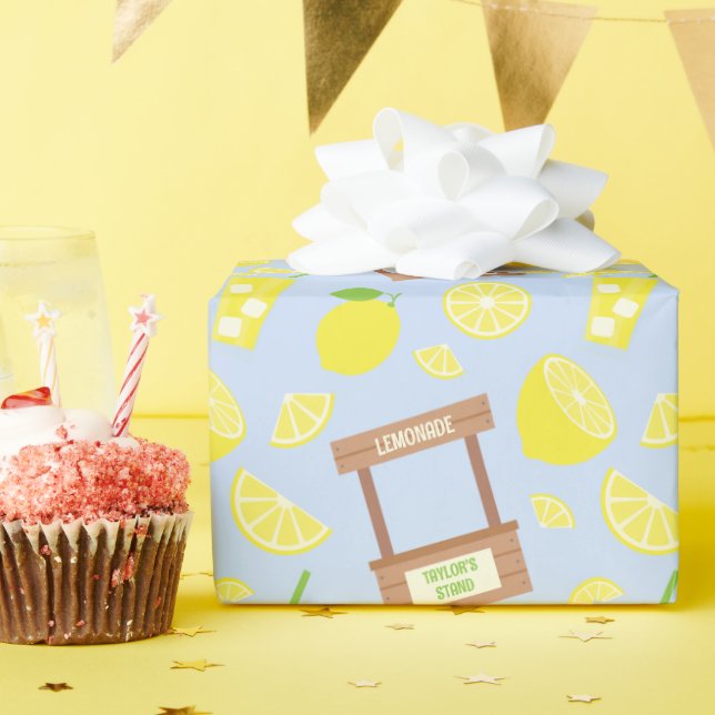 Personalized Lemonade Stand Wrapping Paper (Birthday Party)