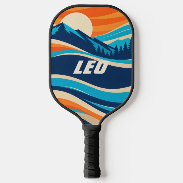 Personalized LEO Alpine Sunset Pickleball Paddle (Front)
