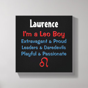Personalized Leo Boy Zodiac Canvas Print