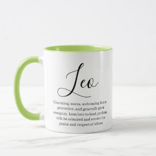 Personalized Leo Zodiac sign Name and traits Mug
