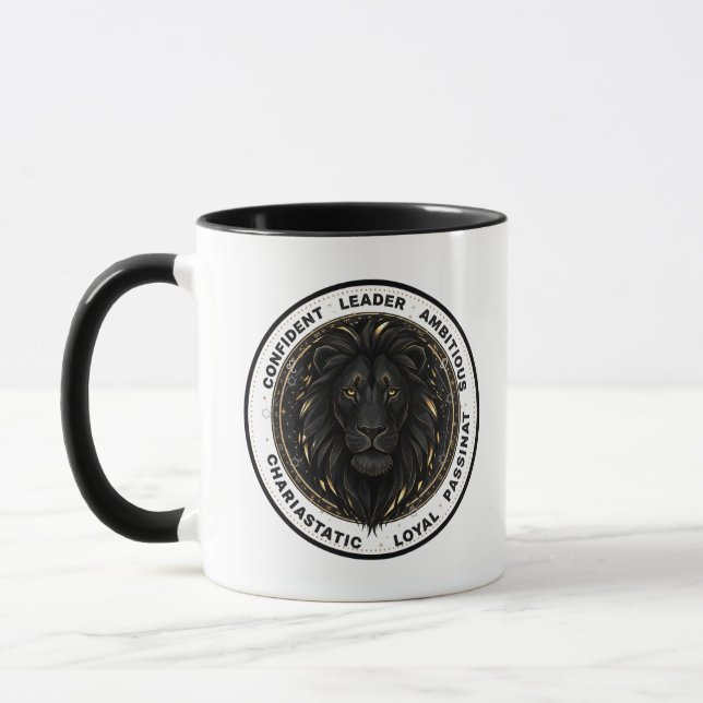 Personalized Leo Zodiac sign Name and traits Mug (Left)