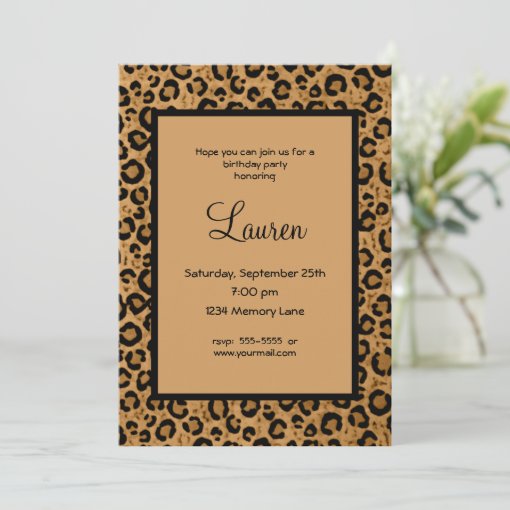 Personalized Leopard 21st Birthday Invitation Zazzle