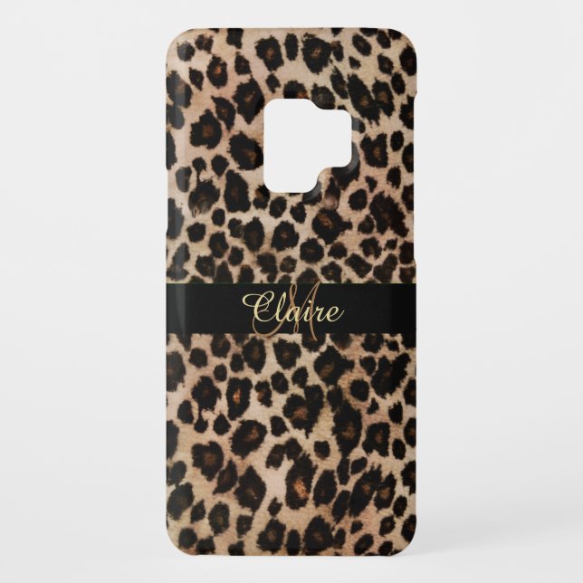 Personalized Leopard Animal Print Galaxy S9 Case (Back)
