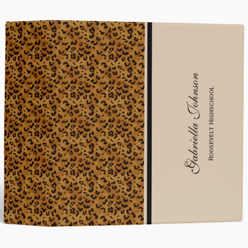 Personalized Leopard Binder