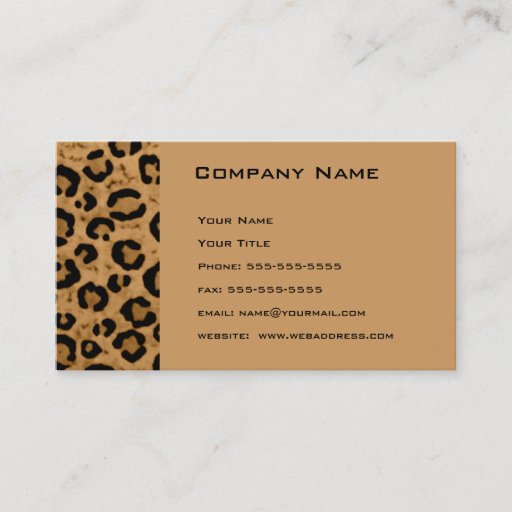 Customizable Personalized Leopard Business Cards
