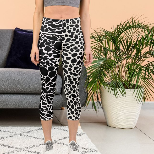Personalized leopard Cheetah Big Cat Pattern Print Capri Leggings (Creator Uploaded)