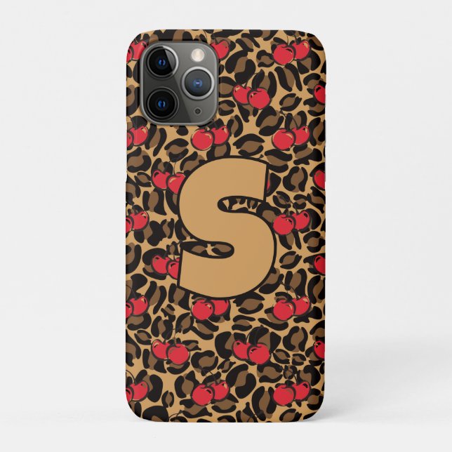 Personalized Leopard Cherries Case-Mate iPhone Case (Back)