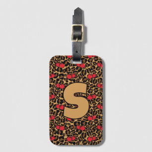 Personalized Leopard Cherries Luggage Tag