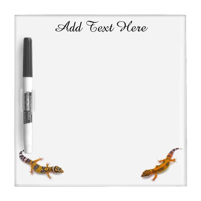 Personalized Leopard Gecko Lizard Dry Erase Board (Front)