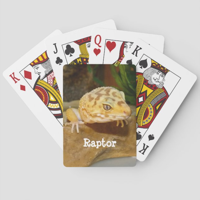 Personalized Leopard Gecko Lizard Poker Cards (Back)