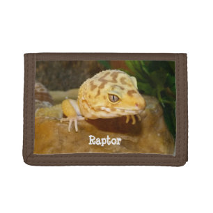 Personalized Leopard Gecko Lizard Trifold Wallet