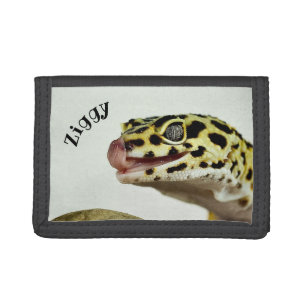 Personalized Leopard Gecko Lizard Trifold Wallet