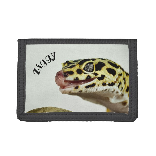 Personalized Leopard Gecko Lizard Trifold Wallet (Front)