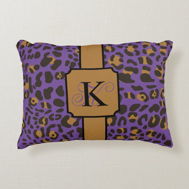 Personalized Leopard Jaguar Animal Print Pattern Accent Pillow (Front)
