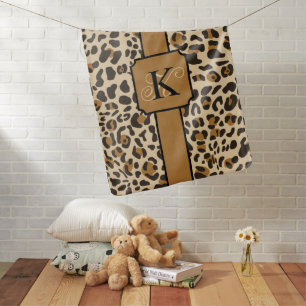Personalized Leopard Jaguar Animal Print Pattern Baby Blanket