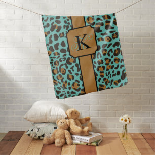 Personalized Leopard Jaguar Animal Print Pattern Baby Blanket
