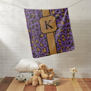 Personalized Leopard Jaguar Animal Print Pattern Baby Blanket