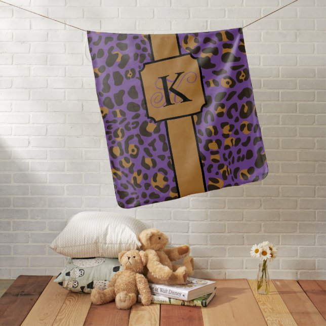Personalized Leopard Jaguar Animal Print Pattern Baby Blanket (In Situ)
