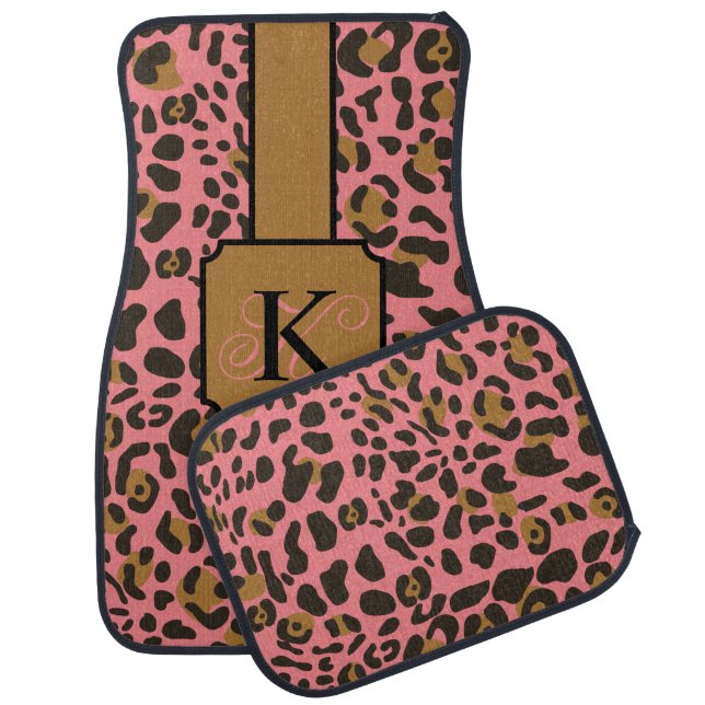 Personalized Leopard Jaguar Animal Print Pattern Car Floor Mat (Set)