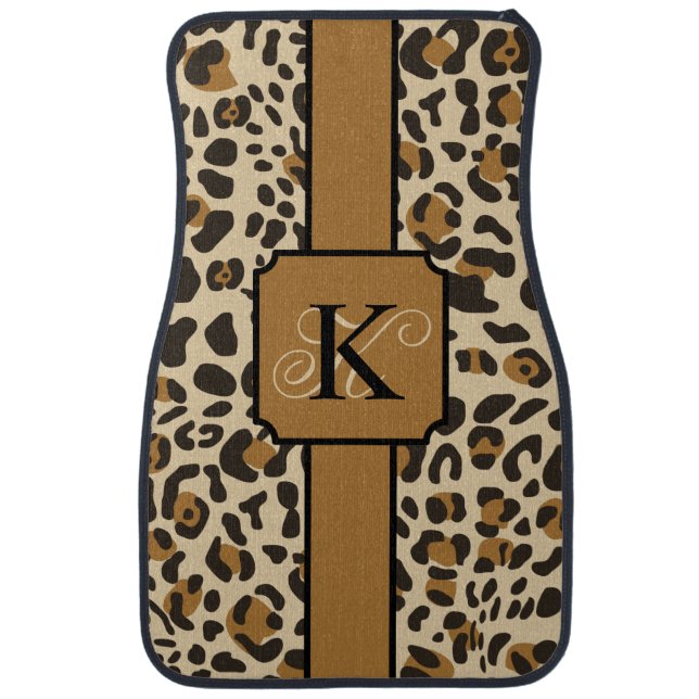 Personalized Leopard Jaguar Animal Print Pattern Car Floor Mat (Front)