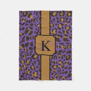 Personalized Leopard Jaguar Animal Print Pattern Fleece Blanket